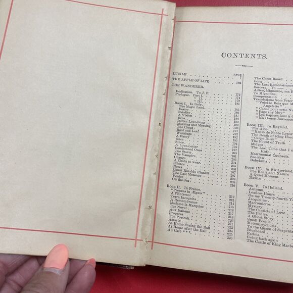 Owen Meredith Poetical Works Antique Book Decorative Gilt Cloth Lord Lytton - Picture 10 of 13